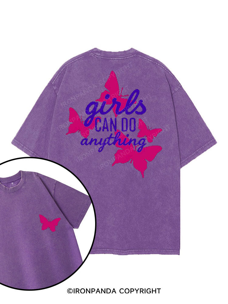GIRLS CAN DO ANYTHING printed Gym Shirt