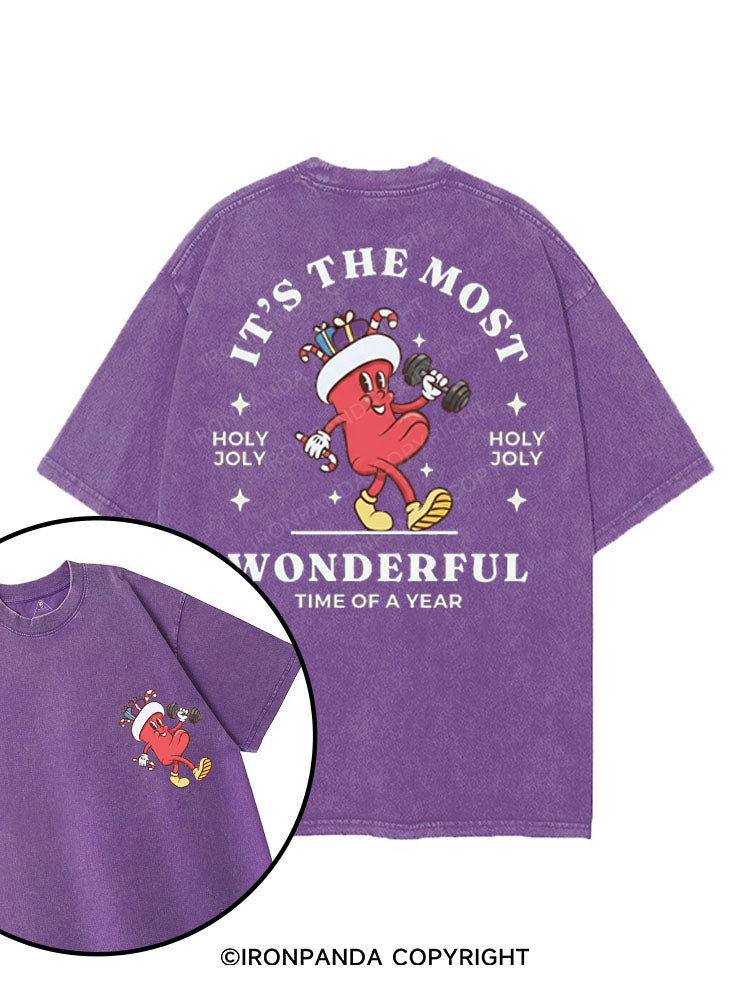 IT'S THE MOST WONDERFUL TIME OF A YEAR printed Gym Shirt