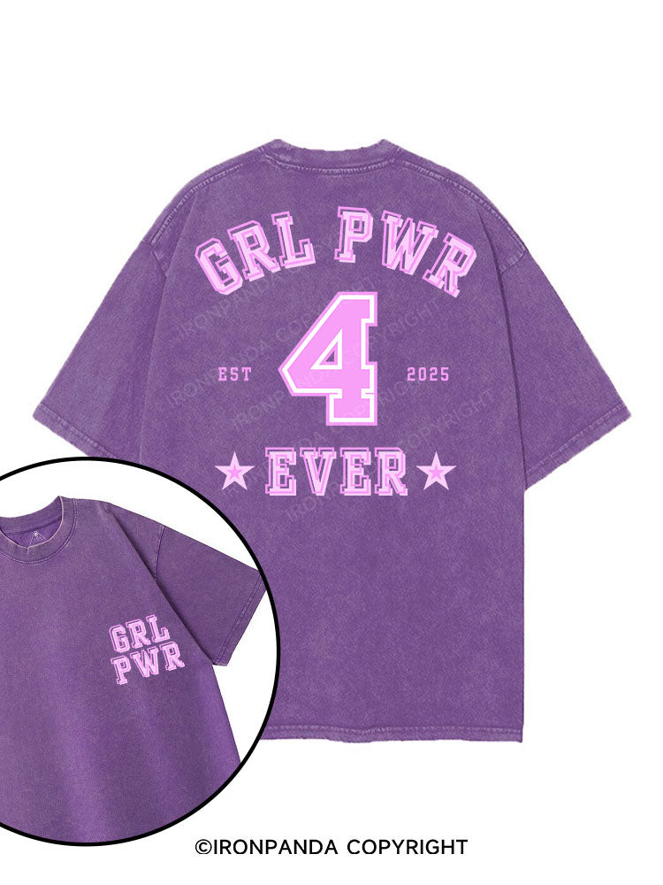 GRL PWR 4 EVER printed Gym Shirt