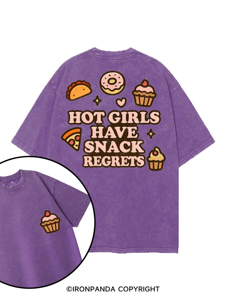 HOT GIRLS HAVE SNACK REGRETS printed Gym Shirt