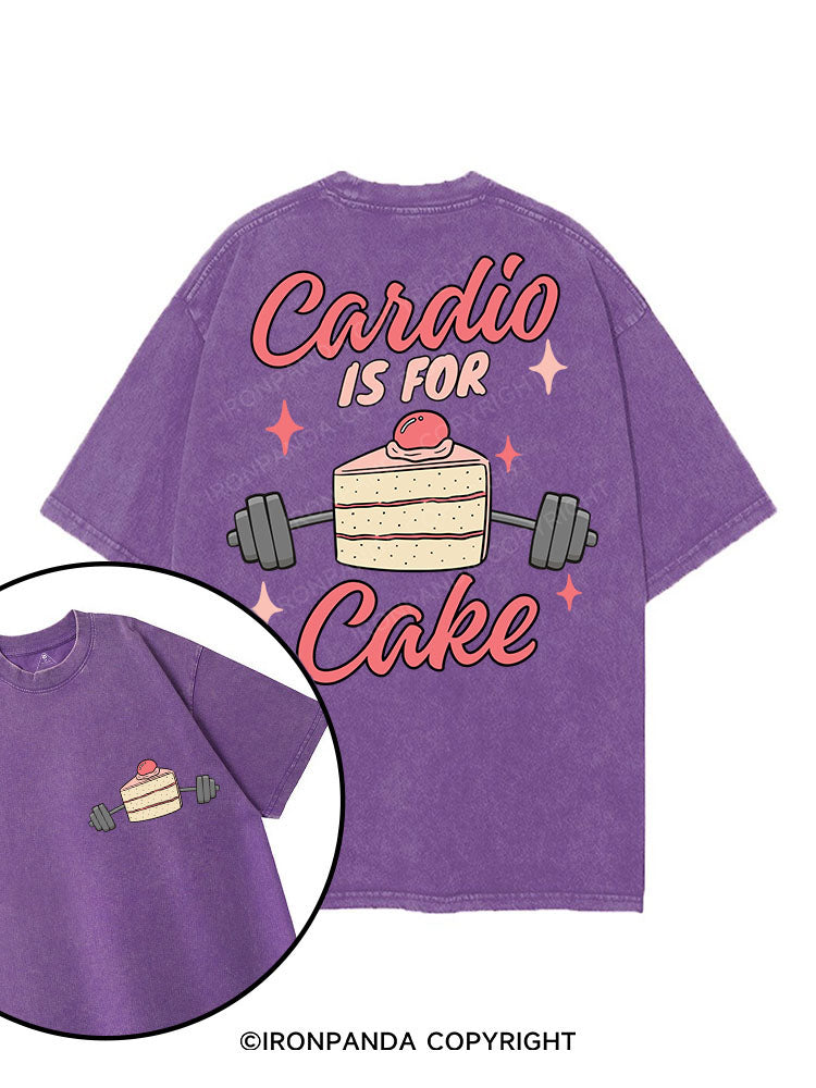CARDIO IS FOR CAKE printed Gym Shirt
