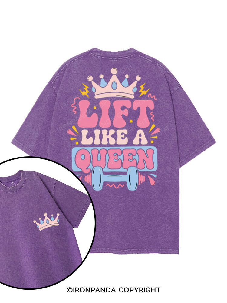 LIFT LIKE A QUEEN printed Gym Shirt