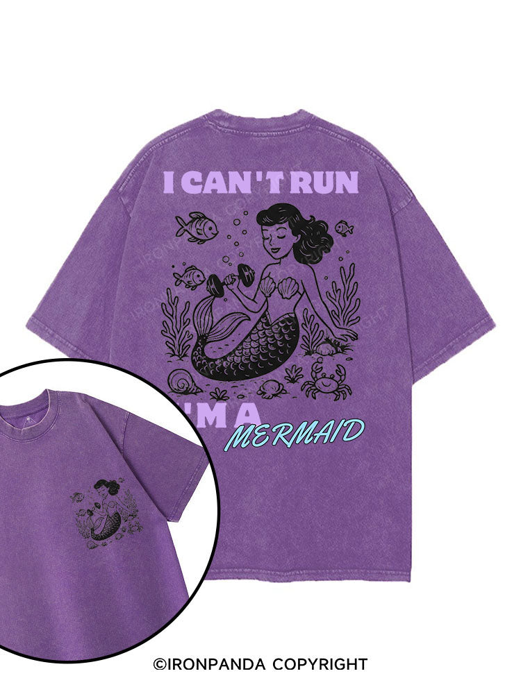 I CAN'T RUN I'M A MERMAID printed Gym Shirt
