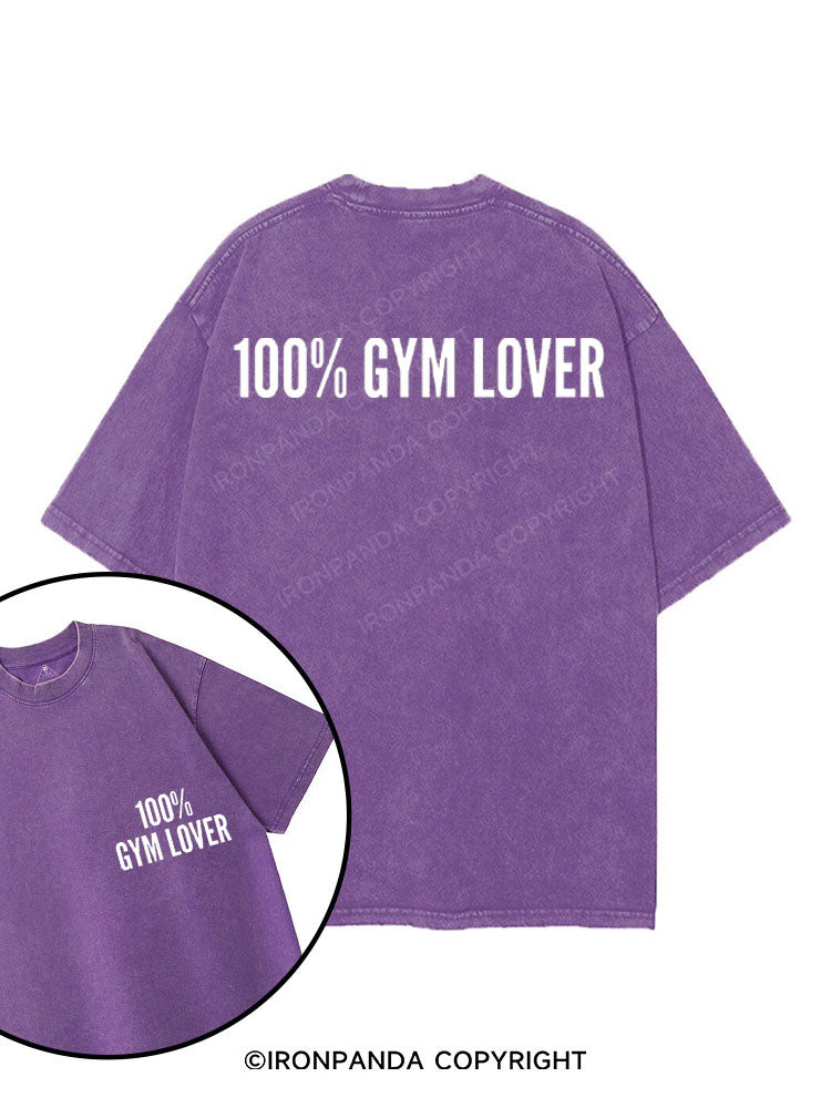 100% GYM LOVER printed Gym Shirt