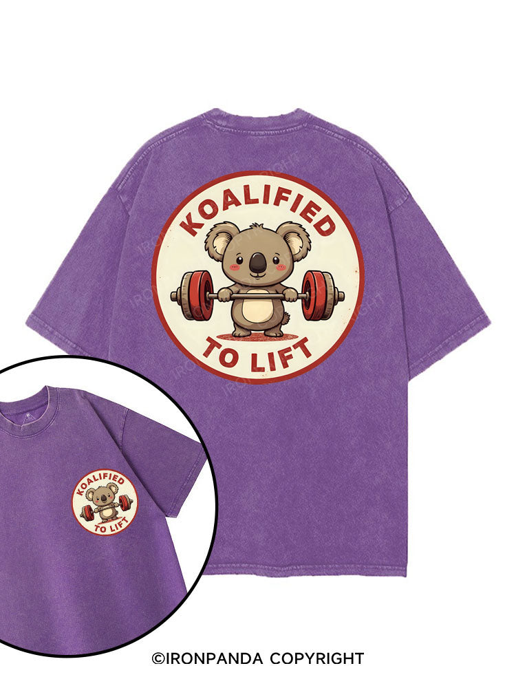 KOALIFIED TO LIFT printed Gym Shirt