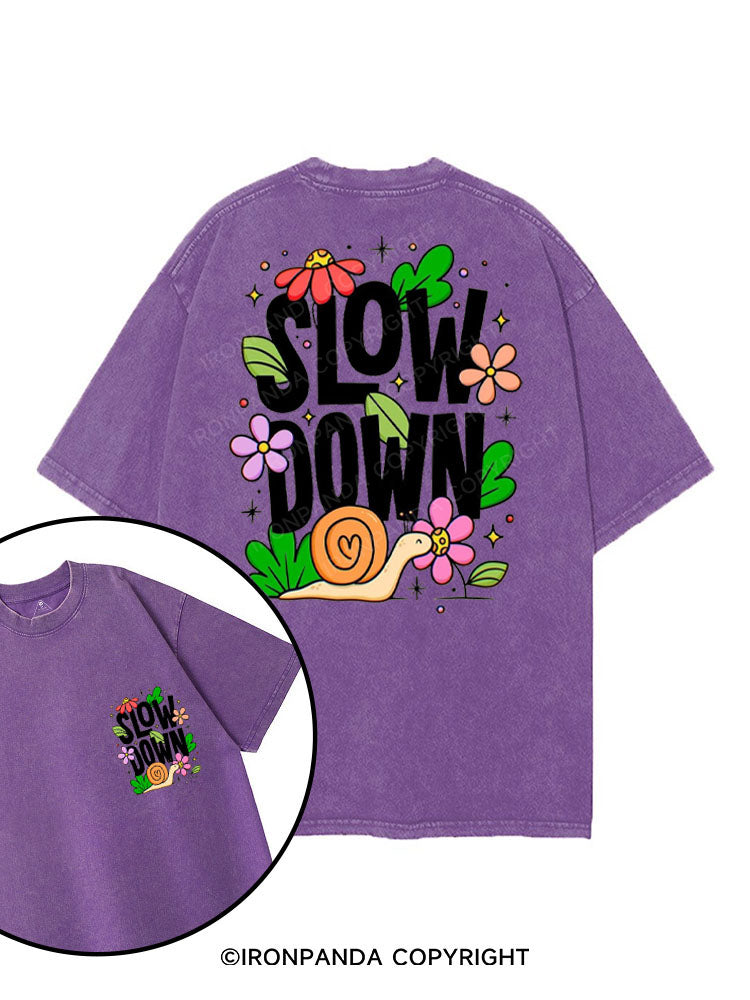 SLOW DOWN printed Gym Shirt