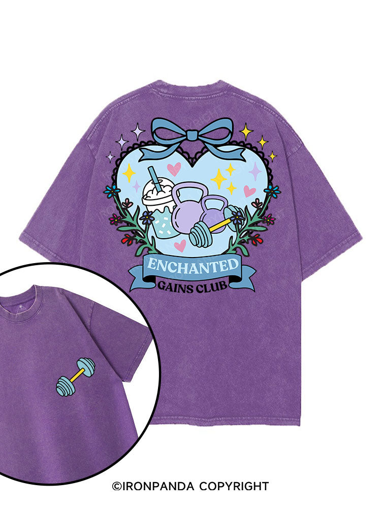 ENCHANTED GAINS CLUB printed Gym Shirt