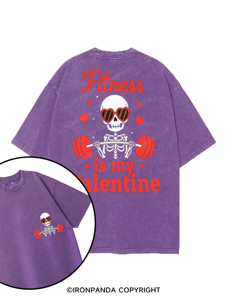 FITNESS IS MY VALENTINE printed Gym Shirt