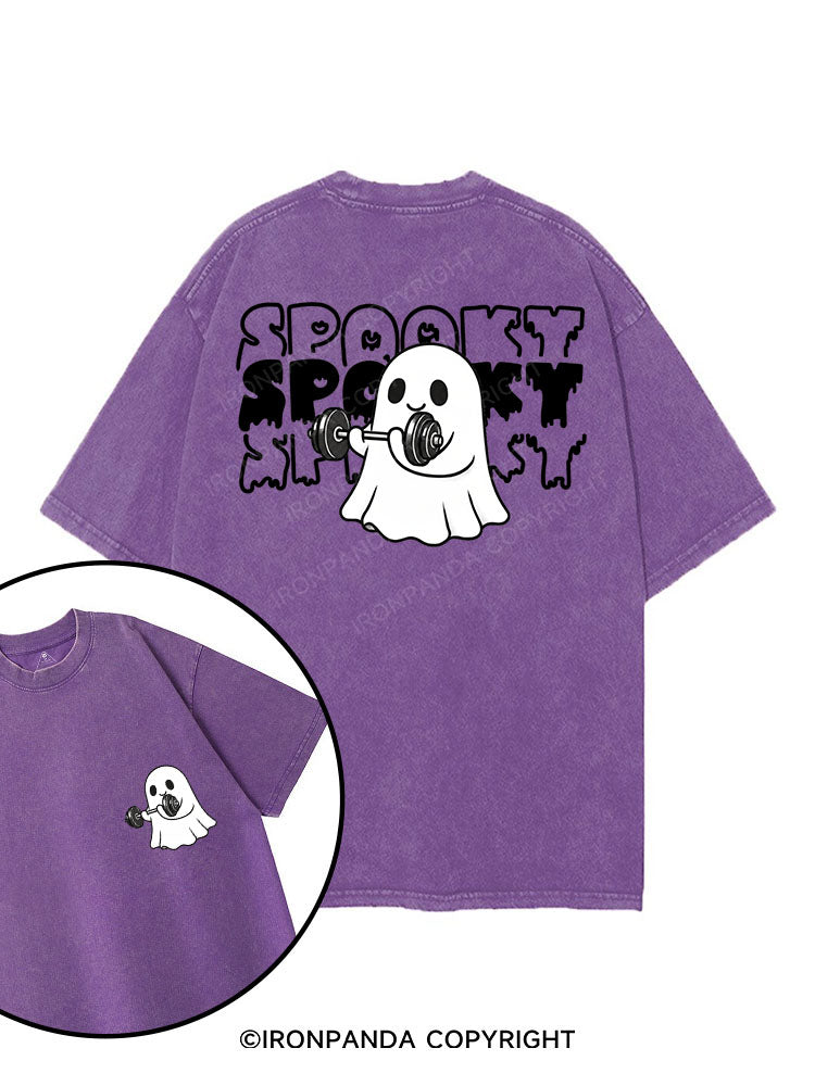 SPOOKY SPOOKY SPOOKY printed Gym Shirt