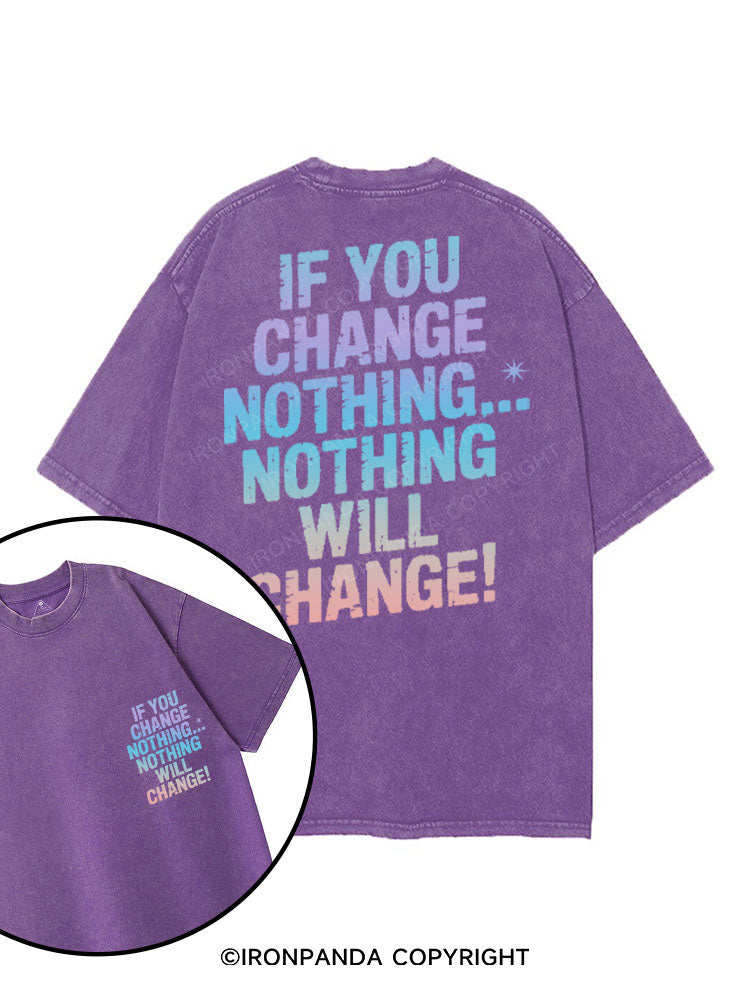 IF YOU CHANGE NOTHING NOTHING WILL CHANGE printed Gym Shirt