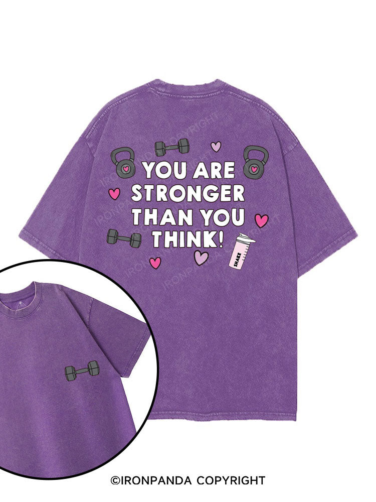 YOU ARE STRONGER THAN YOU THINK printed Gym Shirt