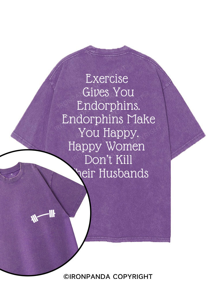 EXERCISE GIVES YOU ENDORPHINS printed Gym Shirt