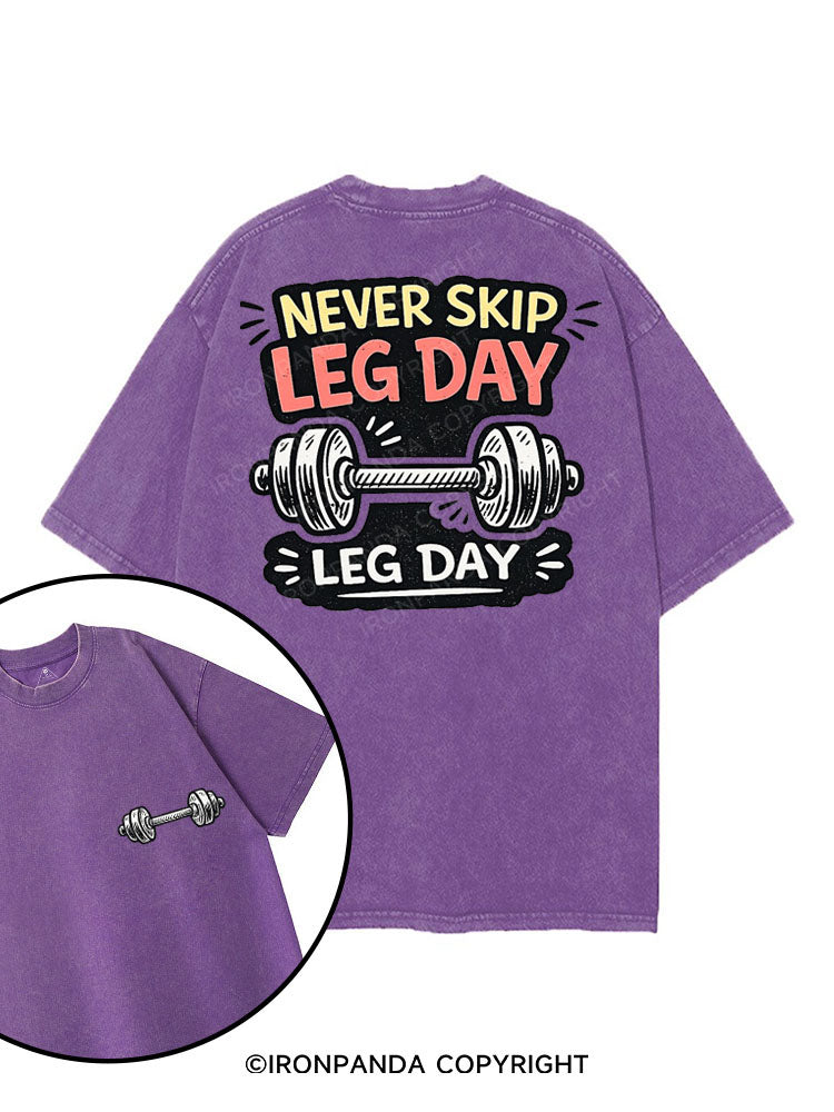 NEVER SKIP LEG DAY printed Gym Shirt