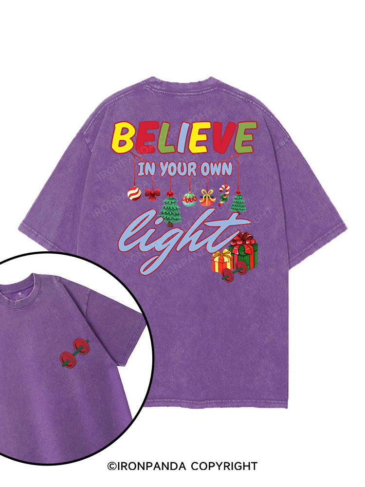 BELIEVE IN YOUR OWN LIGHT printed Gym Shirt