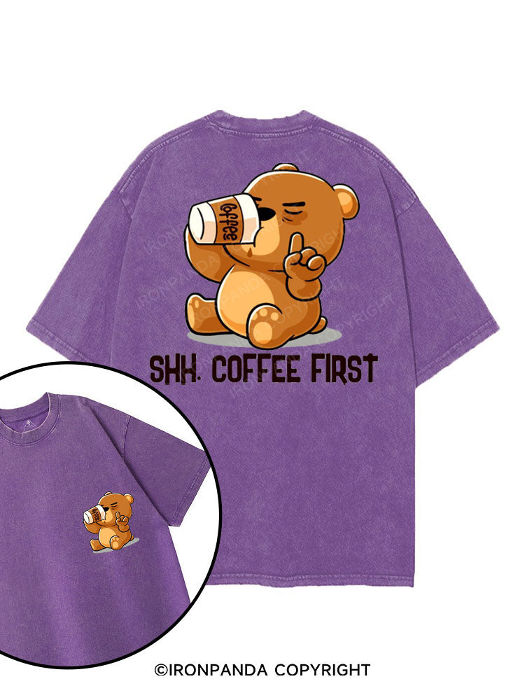 SHH COFFEE FIRST printed Gym Shirt