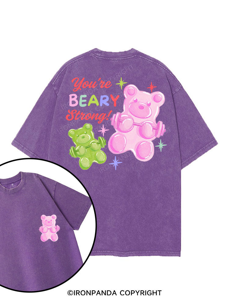 YOU’RE BEARY STRONG! printed Gym Shirt