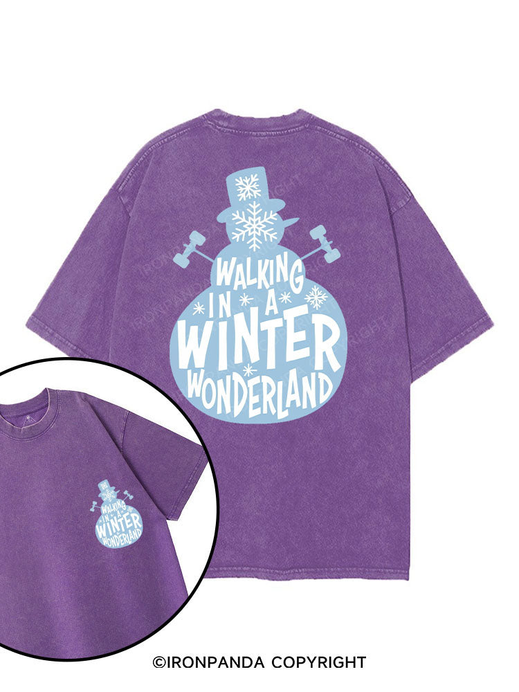 WALKING IN A WINTER WONDERLAND printed Gym Shirt