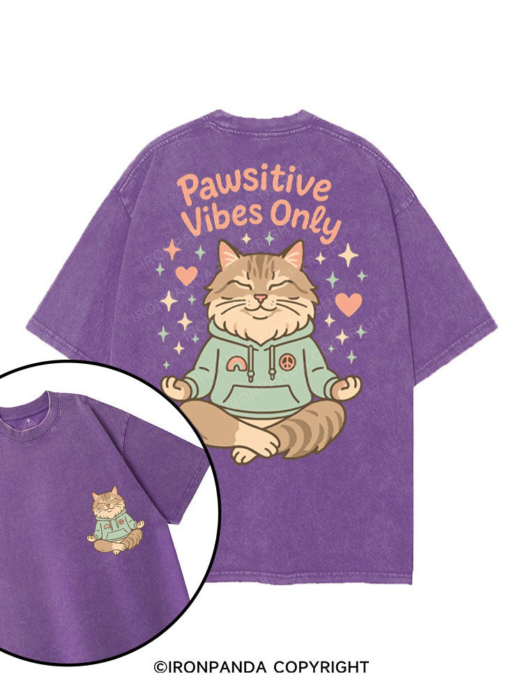 PAWSITIVE VIBES ONLY printed Gym Shirt