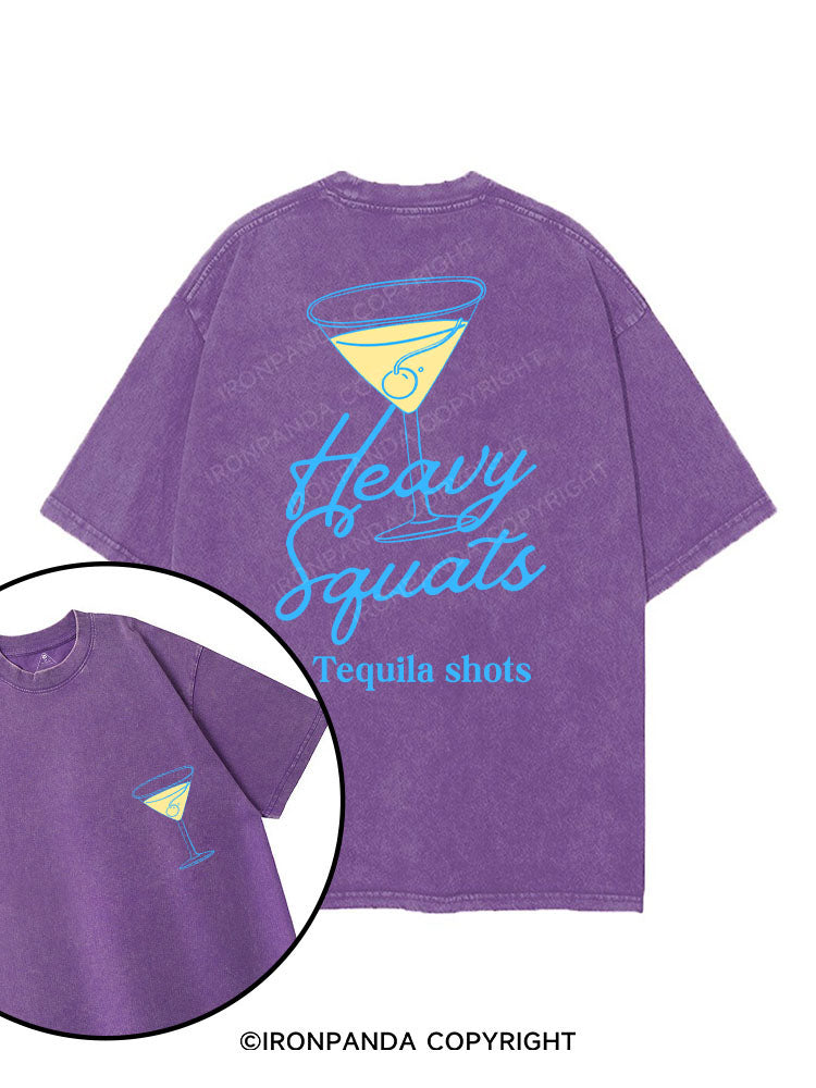 HEAVY SQUATS TEQUILA SHOTS printed Gym Shirt