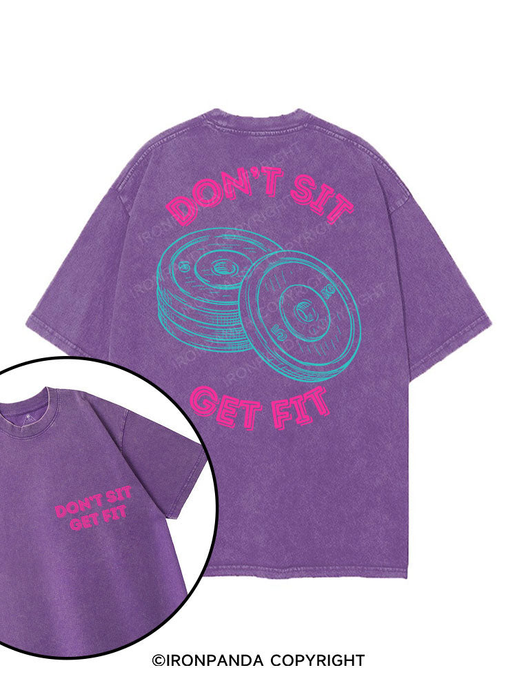 DON'T SIT GET FIT printed Gym Shirt