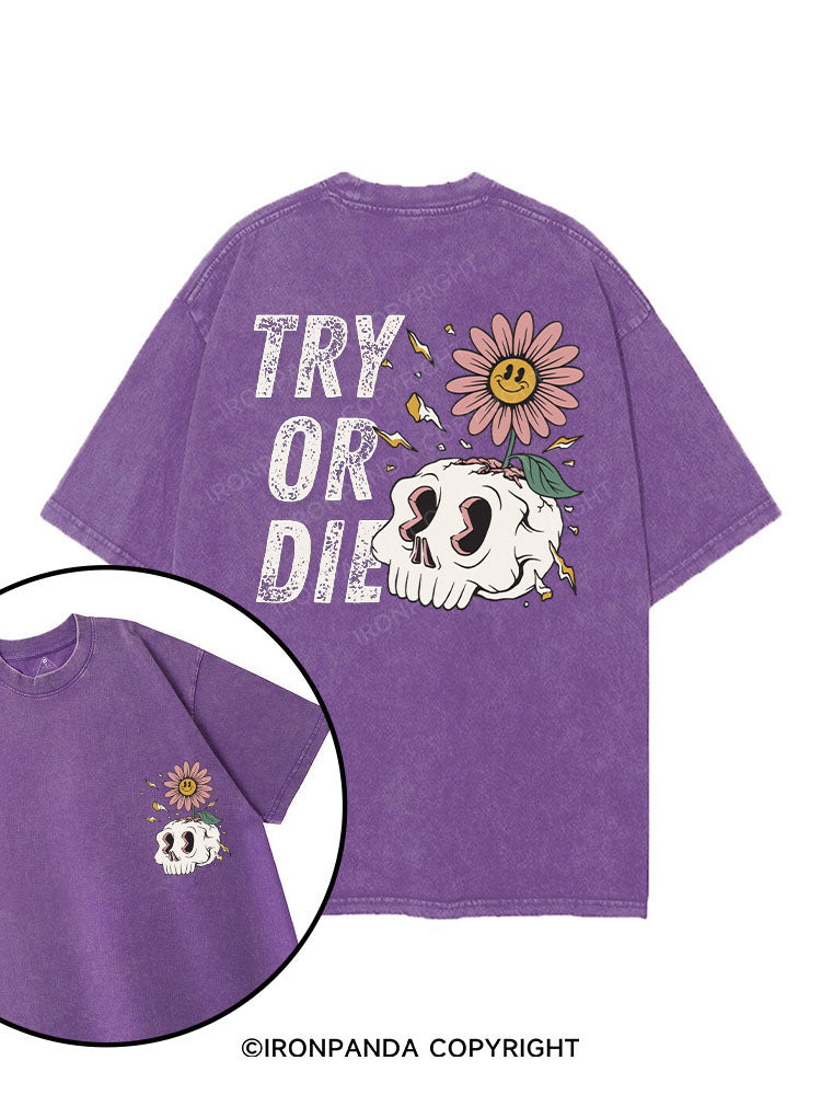TRY OR DIE printed Gym Shirt