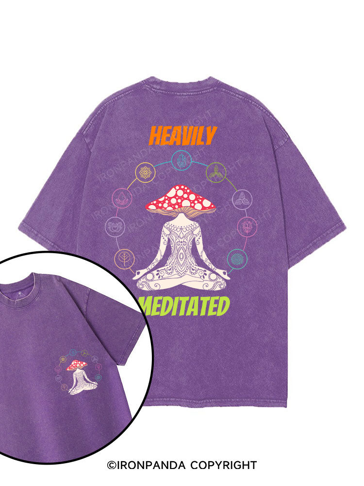 HEAVILY MEDITATED printed Gym Shirt