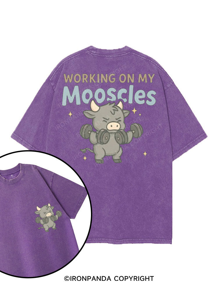 working on my mooscles printed Gym Shirt