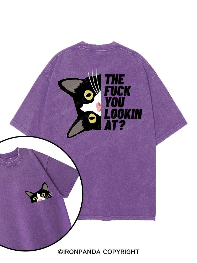 THE FUCK YOU LOOKIN AT? printed Gym Shirt