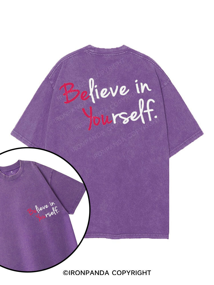 BELIEVE IN YOURSELF printed Gym Shirt
