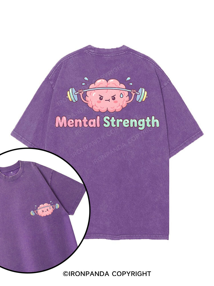 MENTAL STRENGTH printed Gym Shirt