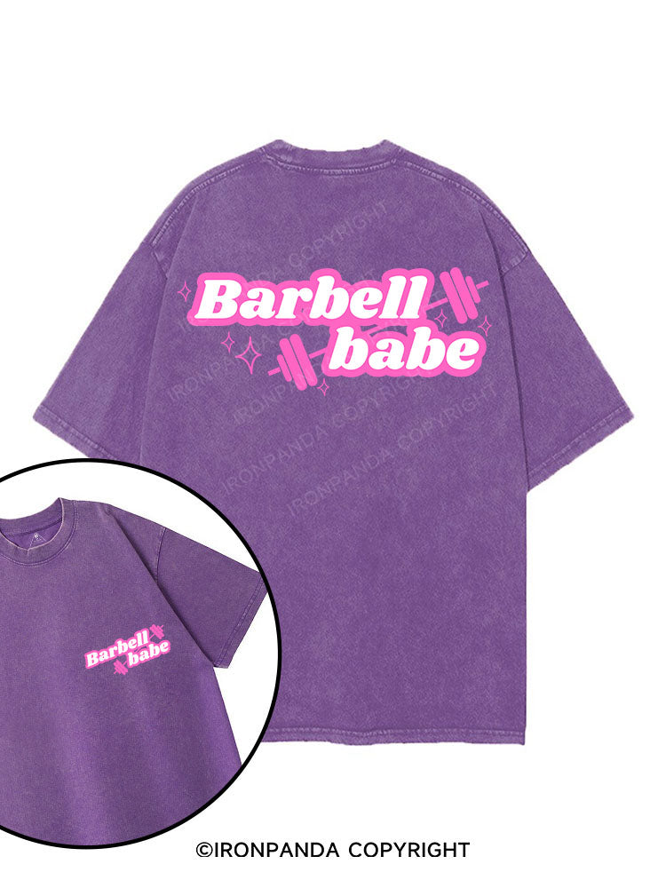 BARBELL BABE printed Gym Shirt