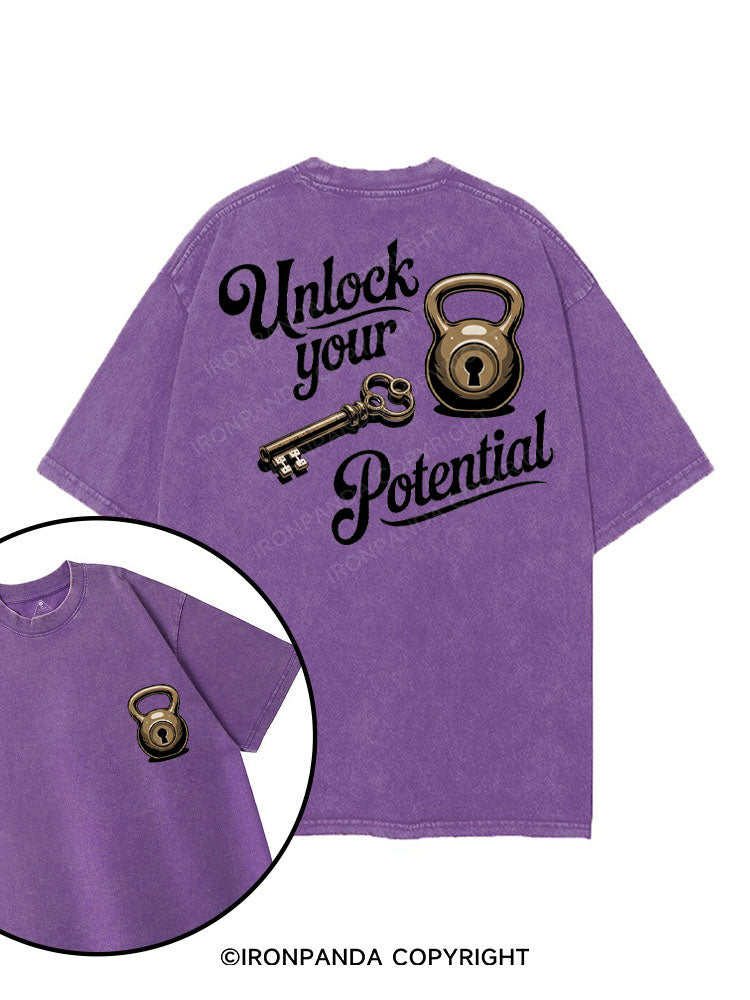 UNLOCK YOUR POTENTIAL printed Gym Shirt