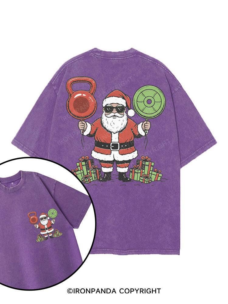 HO HO HOLD THE GAINS! printed Gym Shirt