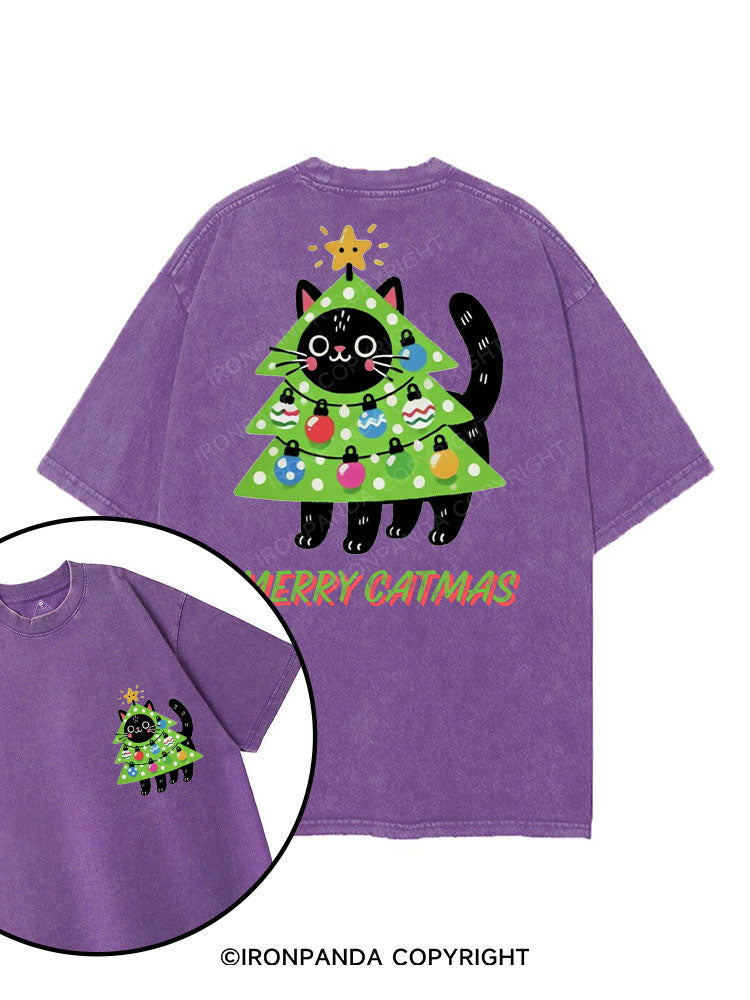 MERRY CATMAS printed Gym Shirt