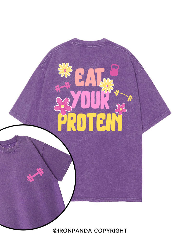 EAT YOUR PROTEIN printed Gym Shirt