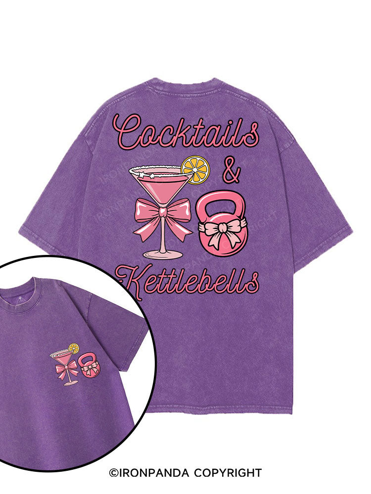 COCKTAILS & KETTLEBELLS printed Gym Shirt