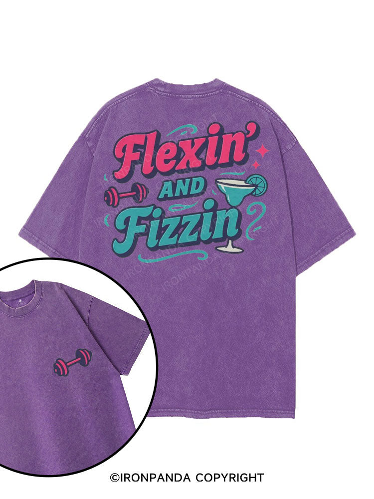 FLEXIN' AND FIZZIN printed Gym Shirt