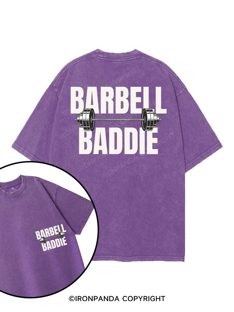 BARBELL BADDIE printed Gym Shirt