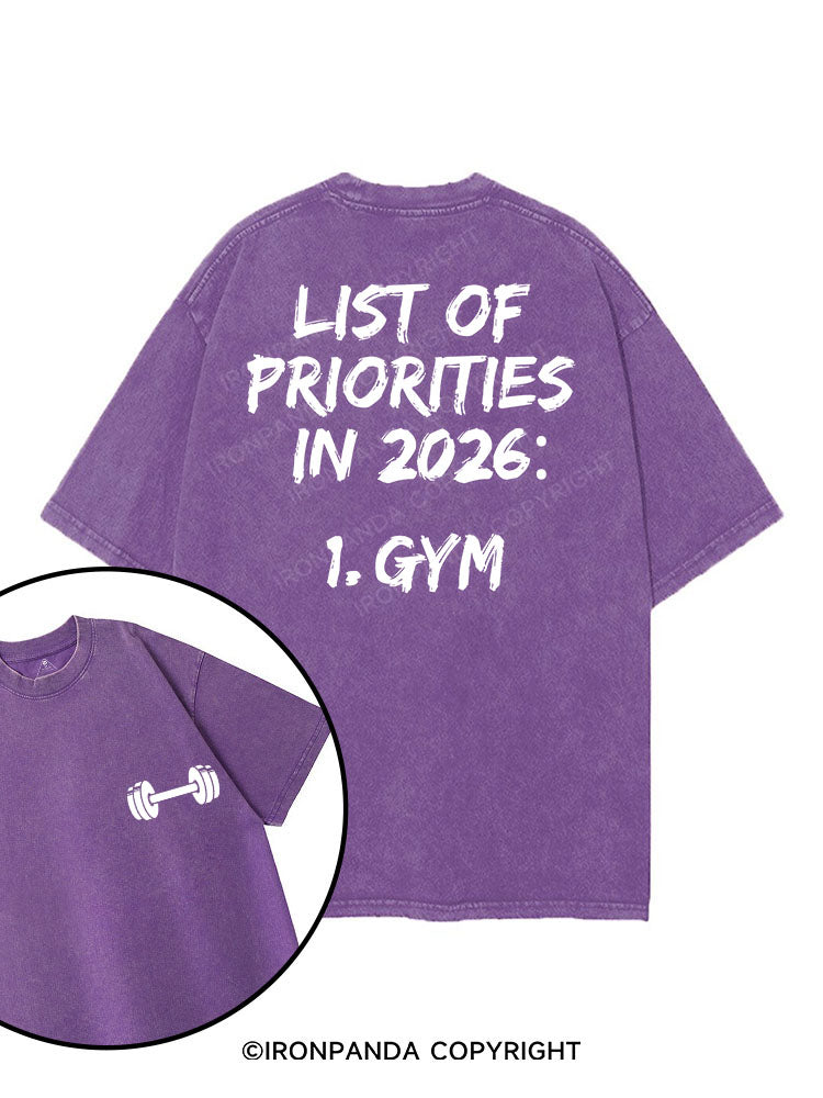 LIST OF PRIORITIES IN 2026 printed Gym Shirt