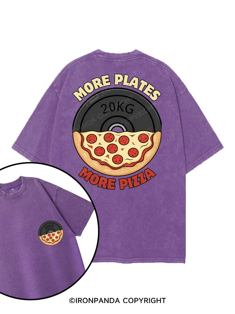 MORE PLATES MORE PIZZA printed Gym Shirt