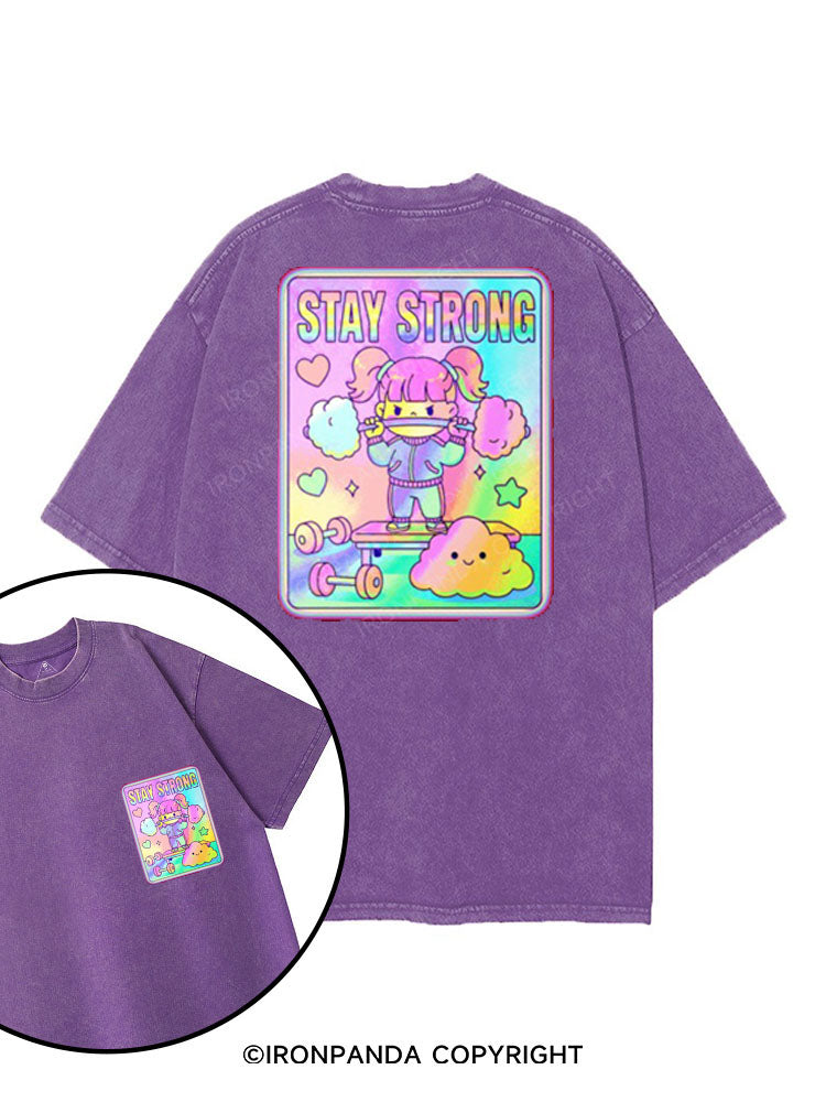 STAY STRONG printed Gym Shirt