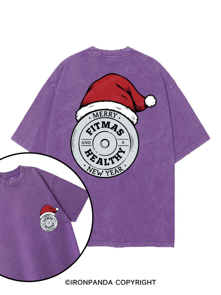 MERRY FITMAS AND A HEALTHY NEW YEAR printed Gym Shirt