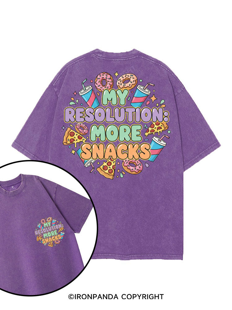 MY RESOLUTION MORE SNACKS printed Gym Shirt