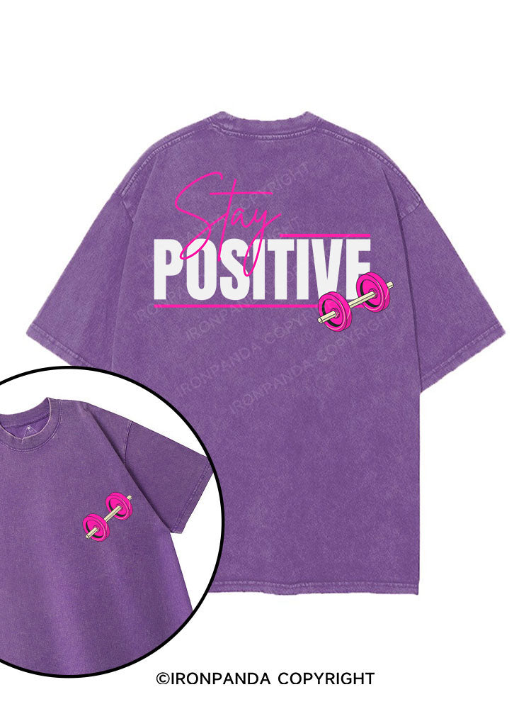 STAY POSITIVE printed Gym Shirt