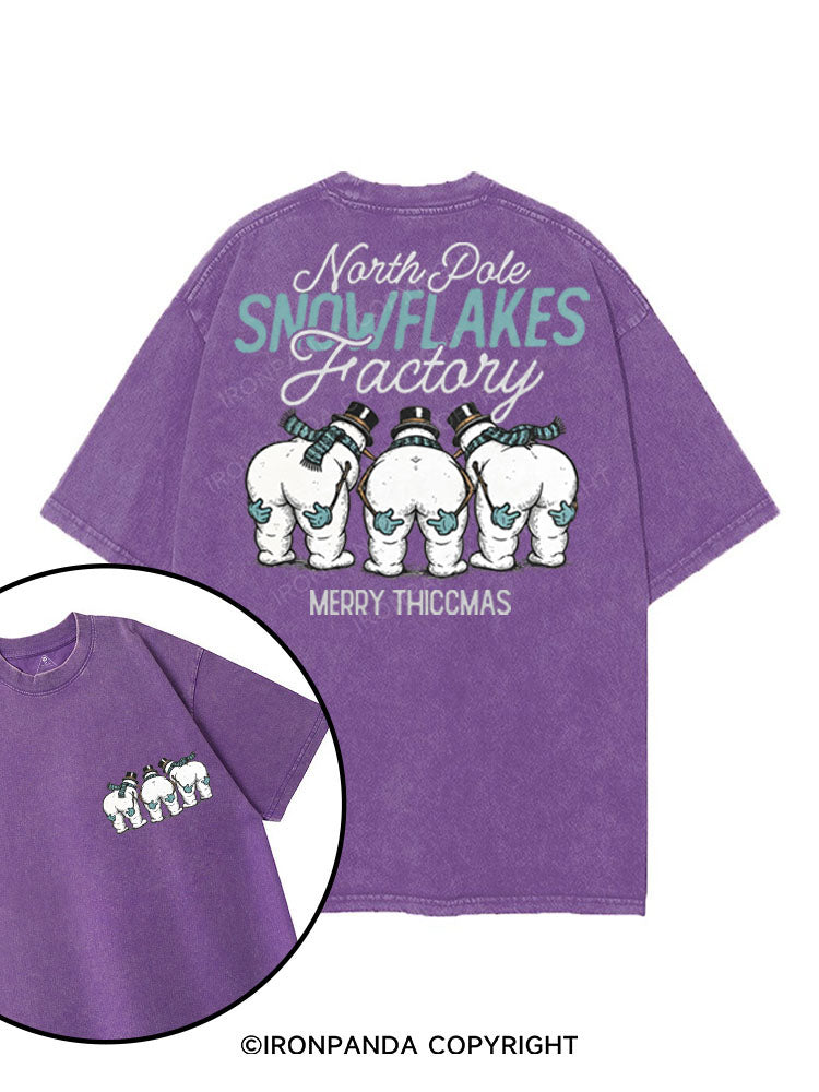 NORTH POLE SNOWFLAKES FACTORY MERRY THICCMAS printed Gym Shirt
