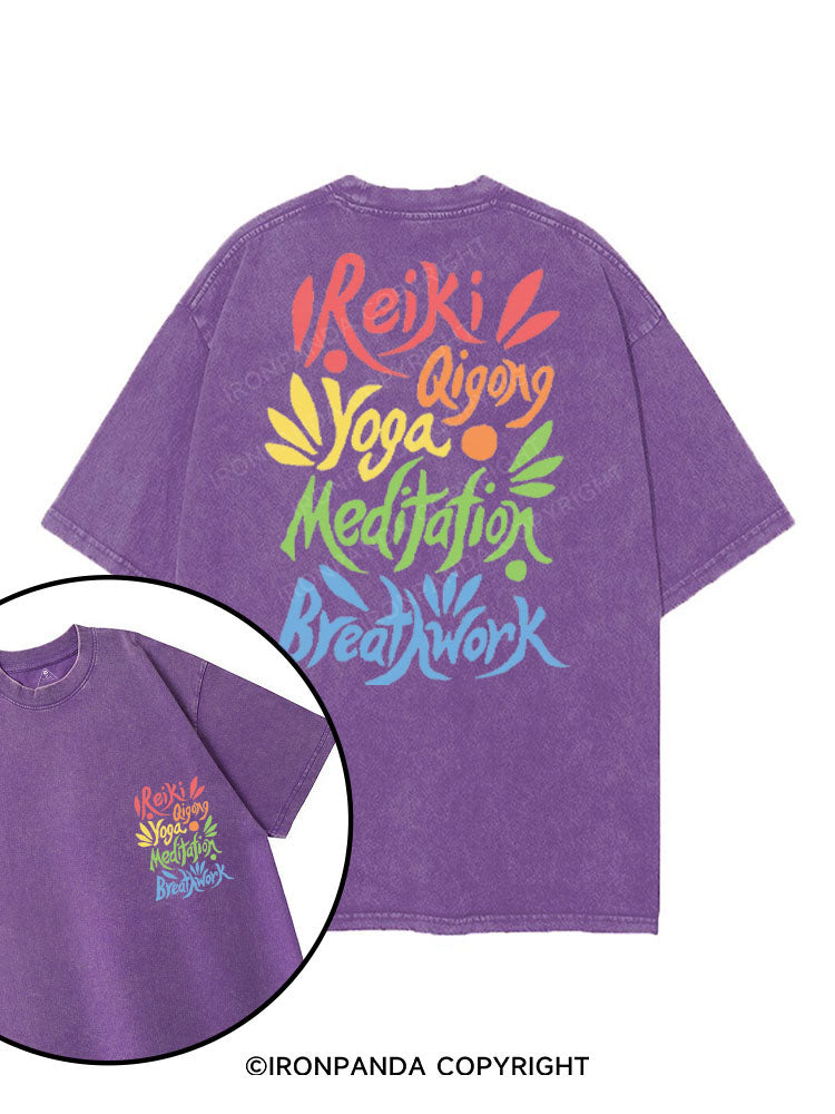 REIKI QIGONG YOGA MEDITATION BREATHWORK printed Gym Shirt
