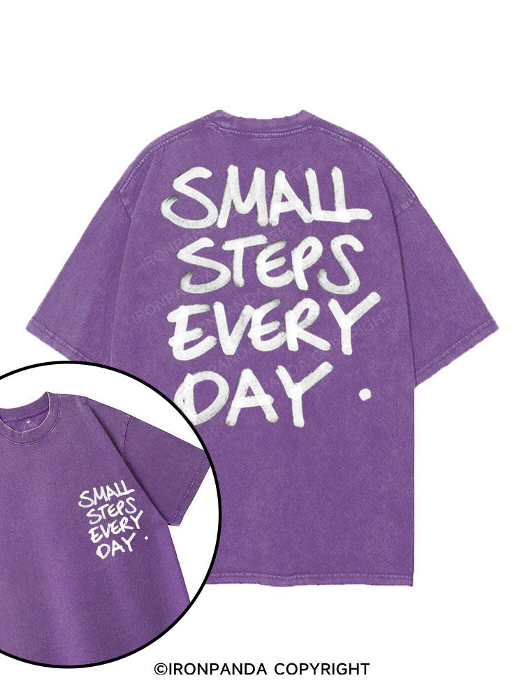 SMALL STEPS EVERY DAY printed Gym Shirt