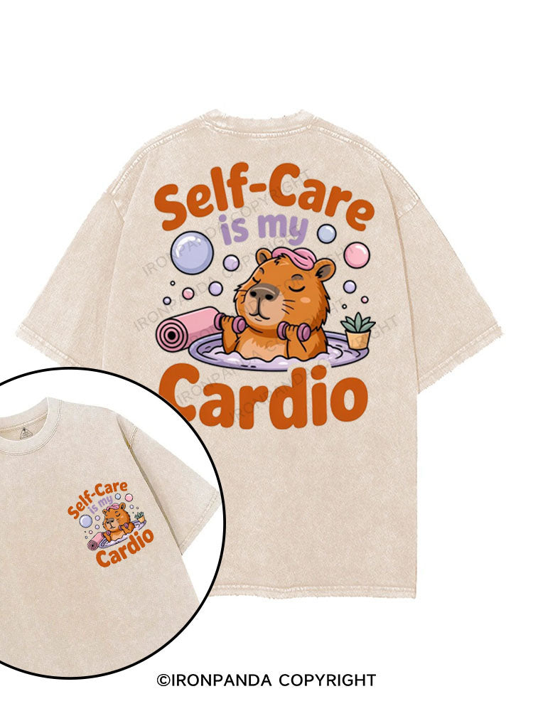 SELF-CARE IS MY CARDIO printed Gym Shirt