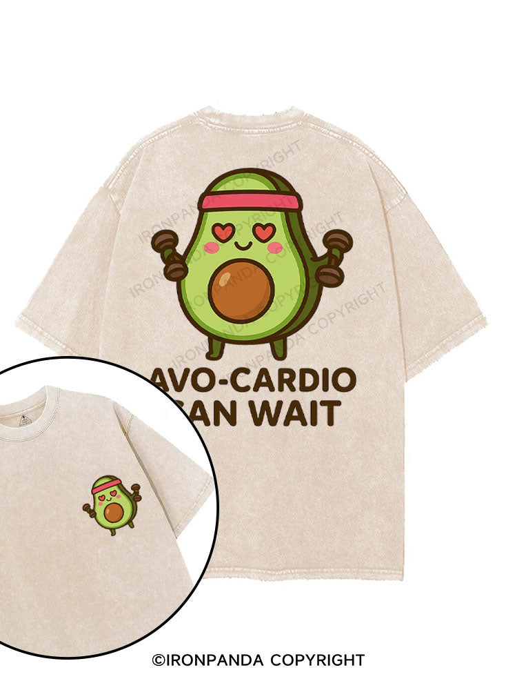 AVO-CARDIO CAN WAIT printed Gym Shirt