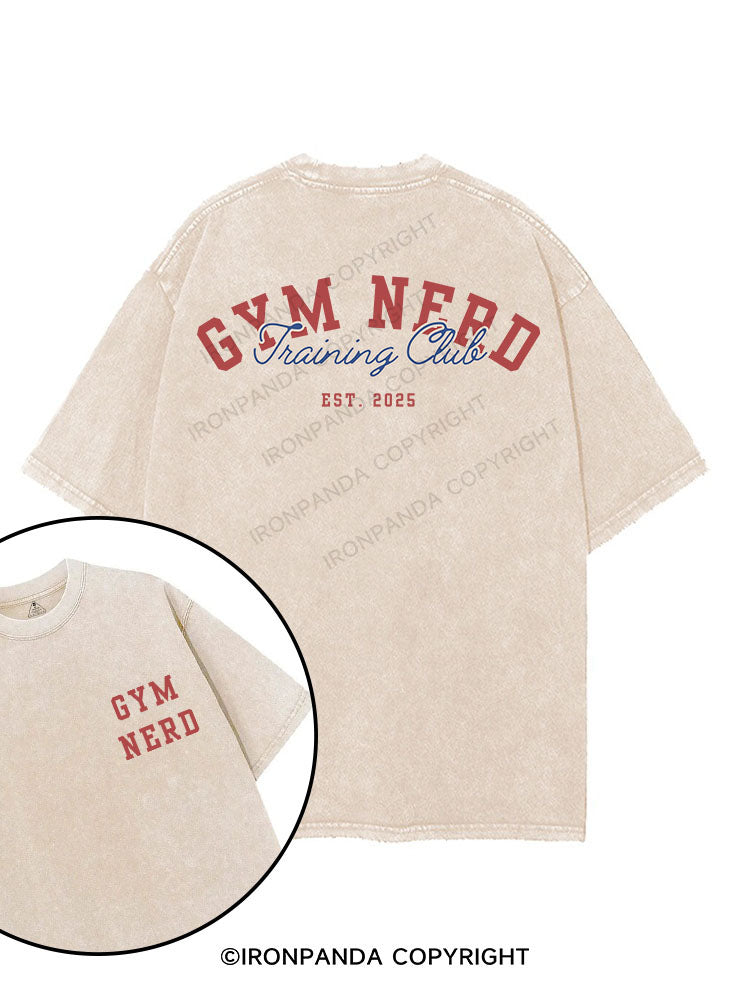 GYM NERD TRAINING CLUB printed Gym Shirt